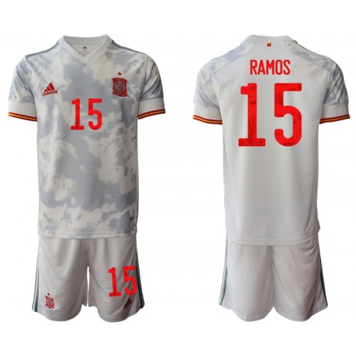 Španjolska Dres Sergio Ramos 34 Dječji Gostujući Euro 2020 Kratkih Rukava Španjolska Dres Sergio Ramos 34 Dječji Gostujući Euro 2020 Kratkih Rukava